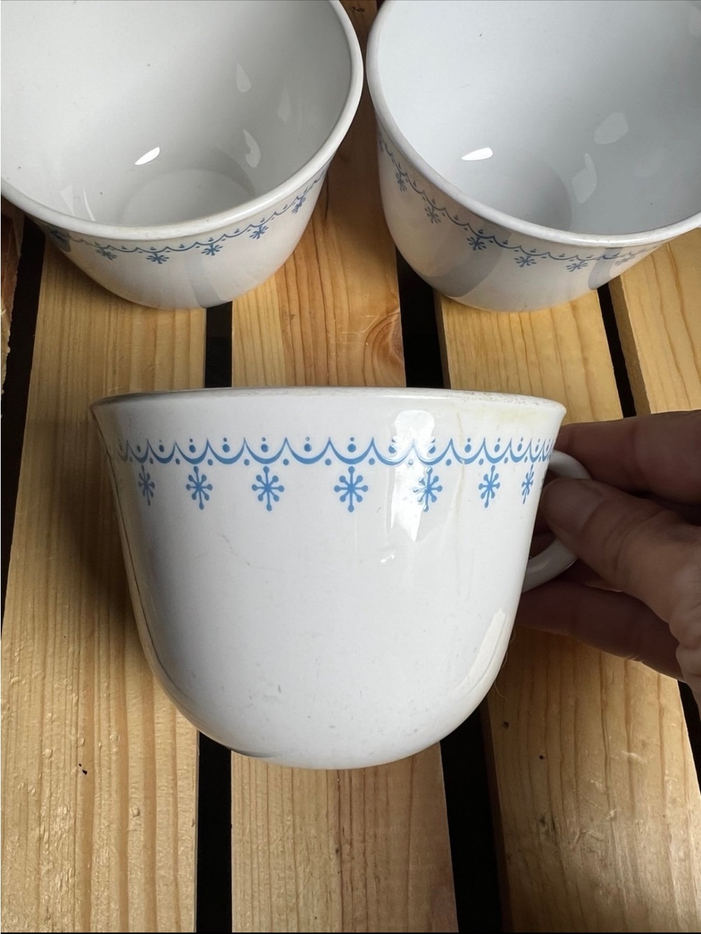 Corelle White Mug with Blue Floral Trim